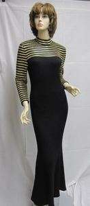 St. John Knit EVENING Black Gold Paillettes Dress Size 2 4  