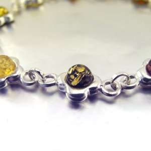  Bracelet silver Fleurs amber. Jewelry