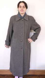 ORVIS Herringbone Wool USA Made Winter Overcoat 12  