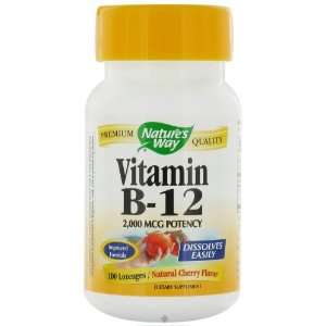  Natures Way Vitamin B12, 2000mcg 100 Lozenges Health 