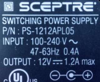   Sceptre PS 1212APL05 12V 1.2A 1200mA   Sixty Day Warranty  
