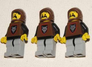 LEGO LOT OF 3 RARE WOLFPACK CASTLE KNIGHT MINIFIGS PEOPLE FIGURE 