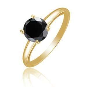  Black Diamond Ring   Natural Treated Black Round Diamond 2 