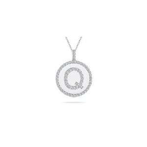  0.59 Cts Diamond Initial Q Pendant Jewelry