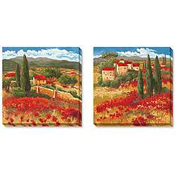 Cecile Broz Season in Red Gallery wrapped Art Set  