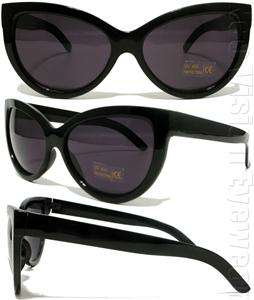 Oversized Cat Eye Sunglasses Vintage Style Smoke Black P67  