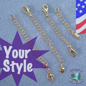 GOLD PLATED / Tone Safety or EXTENDER CHAIN Custom Handmade Your Style 