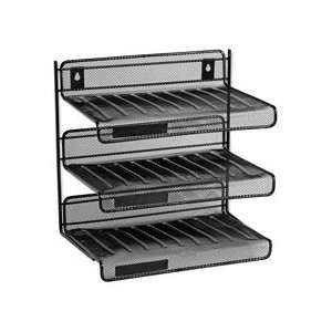  3 Tier Desk Shelf, Mesh, 12 1/2x9 1/4x12 1/2, Black Qty 
