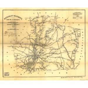  1825 Map of Kershaw District South Carolina