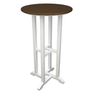  Outdoor Patio Bistro Bar Table   White and Raw Sienna Patio, Lawn