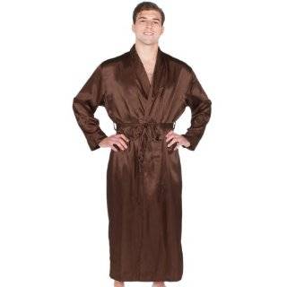 Mens Classic Long Satin Lounge Robe, Sizes Small to 3XL