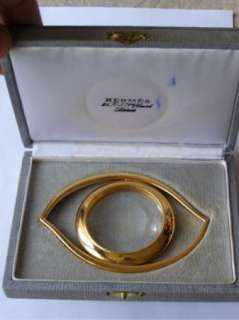 Rare antique Hermes Paris numismatic magnifing glass.Gold plated 