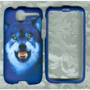  rubberized wolf blue HTC Desire 6275 case phone snap on 
