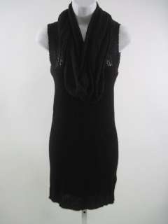 KENSIE PRETTY Black Knit Sleeveless Scarf Wrap Dress S  