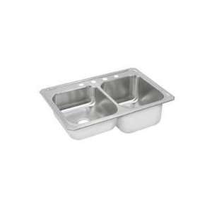  12 1/5 In Stainless Steel Drop In Double Bowl Kitchen Sink 