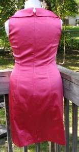   Pink Satin Stretch Cocktail Dress ~ Sz 12, NWOT ~ Shawl Collar  