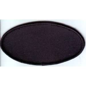 Blank Patch Oval 4x2 Black Background Black Border Heat Seal Back For 
