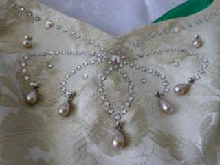 Vtg 50s/60s Madmen LILLI DIAMOND Swarovski Brocade Wiggle Dress 