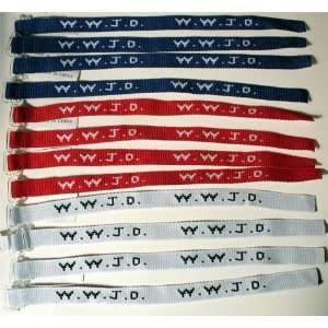   Red, White & Blue W.W.J.D. wrist bands WWJD bracelets 