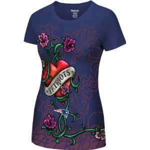   Reebok Navy Thorny Rose Womens T Shirt 
