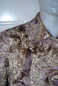 New $149 Orvis Lavender Paisley Brocade Duster Long Coat Topper Jacket 
