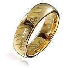 LORD OF THE RINGS TUNGSTEN CARBIDE WEDDING BAND GOLD7MM
