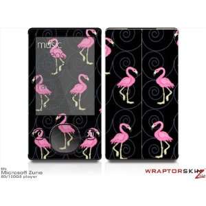 Zune 80/120GB Skin Kit   Flamingos on Black plus Free Screen Protector 
