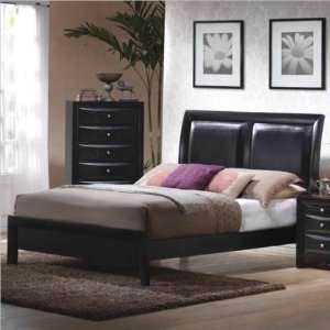 200701Q Briana Low Profile Upholstered Queen Bed in Black  