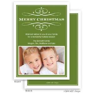 Take Note Designs Digital Holiday Photo Cards   Elegant Holiday Green 