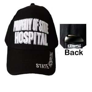 Property of State Hospital Novelty Funny Baseball Cap/ Crazy Black Hat 