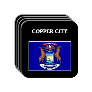  US State Flag   COPPER CITY, Michigan (MI) Set of 4 Mini 