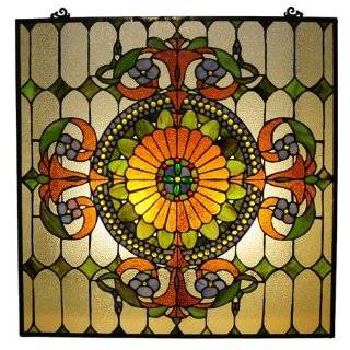Tiffany Style Victorian Square Window Panel 25