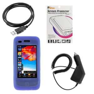  Rapid Car Charger + USB Data Cable + Blue Silicone Soft 