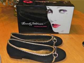   BEVERLY FELDMAN Rhinestone BALLET Jeweled Flats Shoes 8.5M  
