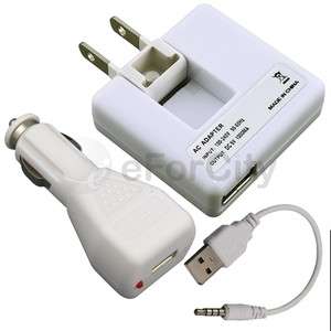 NEW Accessory For 1GB/2GB IPOD SHUFFLE HOME+DC Car Charger+USB Cable 