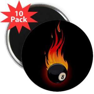    2.25 Magnet (10 Pack) Flaming 8 Ball for Pool 