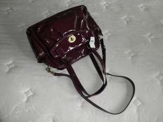   ADDISON PATENT BERRY CALF LEATHER MULTIFUNCTION BABY DIAPER TOTE BAG