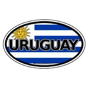 Uruguay Flag Car Bumper Sticker Decal Oval