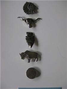 Western Button Covers Steer Indian Head Chief Buffalo  
