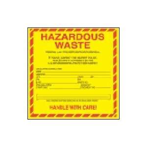 Regulated Labels   Hazardous Waste (vinyl) 6 x 6  