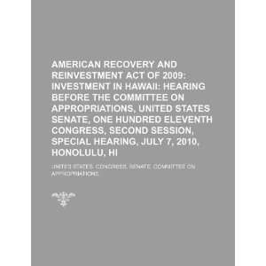  American Recovery and Reinvestment Act of 2009 investment 