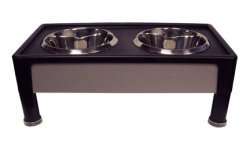 Our Pets Signature Series Dog Bowl Dish 8 Black Steel  