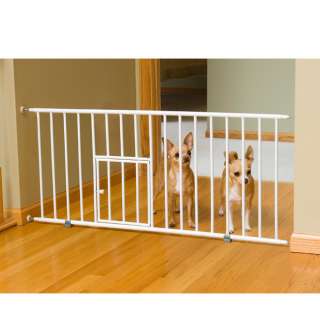 White Mini Pet Dog Puppy Pressure Mount Gate to 38 Inches Wide with 
