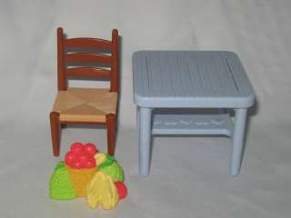 Loving Family Dollhouse Furniture Table Chair Pieces  
