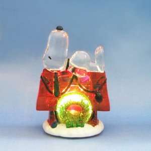   LED Lighted Peanuts Snoopy on Doghouse Christmas Table Decorations 3