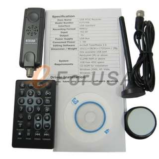 ATSC & QAM USB 2.0 Digital TV Receiver HDTV Tuner Dongle Stick Remote 