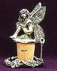   Foundry Pewter Fairy Wine Cork   Attached Bottle Ring  