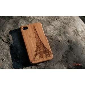  [MADE FROM RAW WOOD] Bamboo Case for iPhone 4/4S (Eiffel 