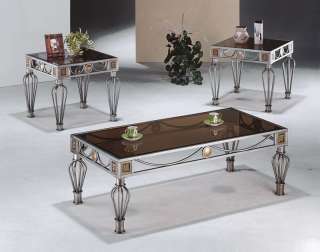3pc COFFEE TABLE COCKTAIL SET 2 END TABLES BEAUTIFUL  