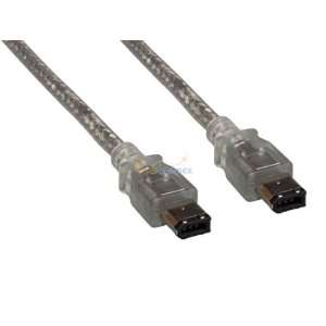  3ft IEEE 1394a FireWire 400 6 pin to 6 pin, Clear 